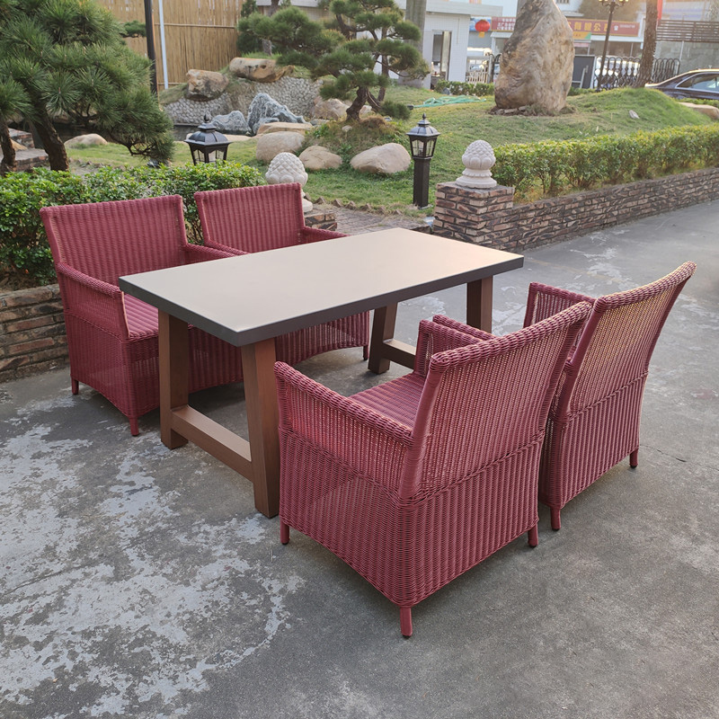 100% Original Folding Sun Lounge -
 Patio Dining Set with Acacia Wood in Oil Finished, Modern Outdoor Furniture Chairs – Yufulong